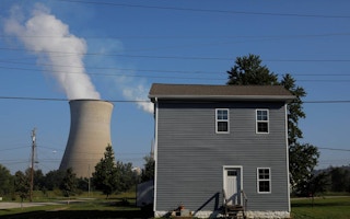 home near a coal plant in Moscow, Ohio