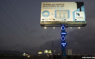 water from billboard