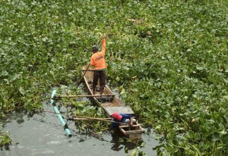 A flood control facility in Pasig city