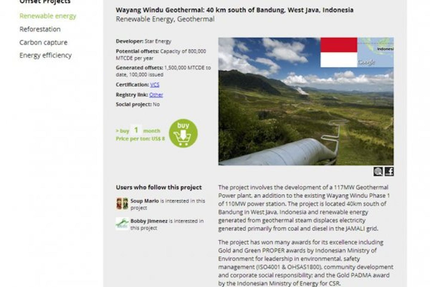 CarbonStory renewable energy project
