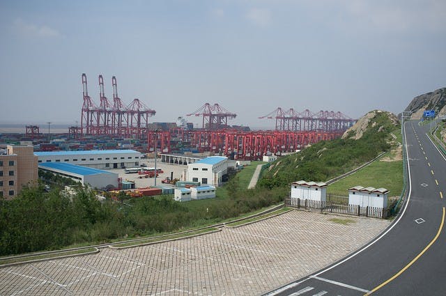 Yangshan Port in Hangzhou Bay, China